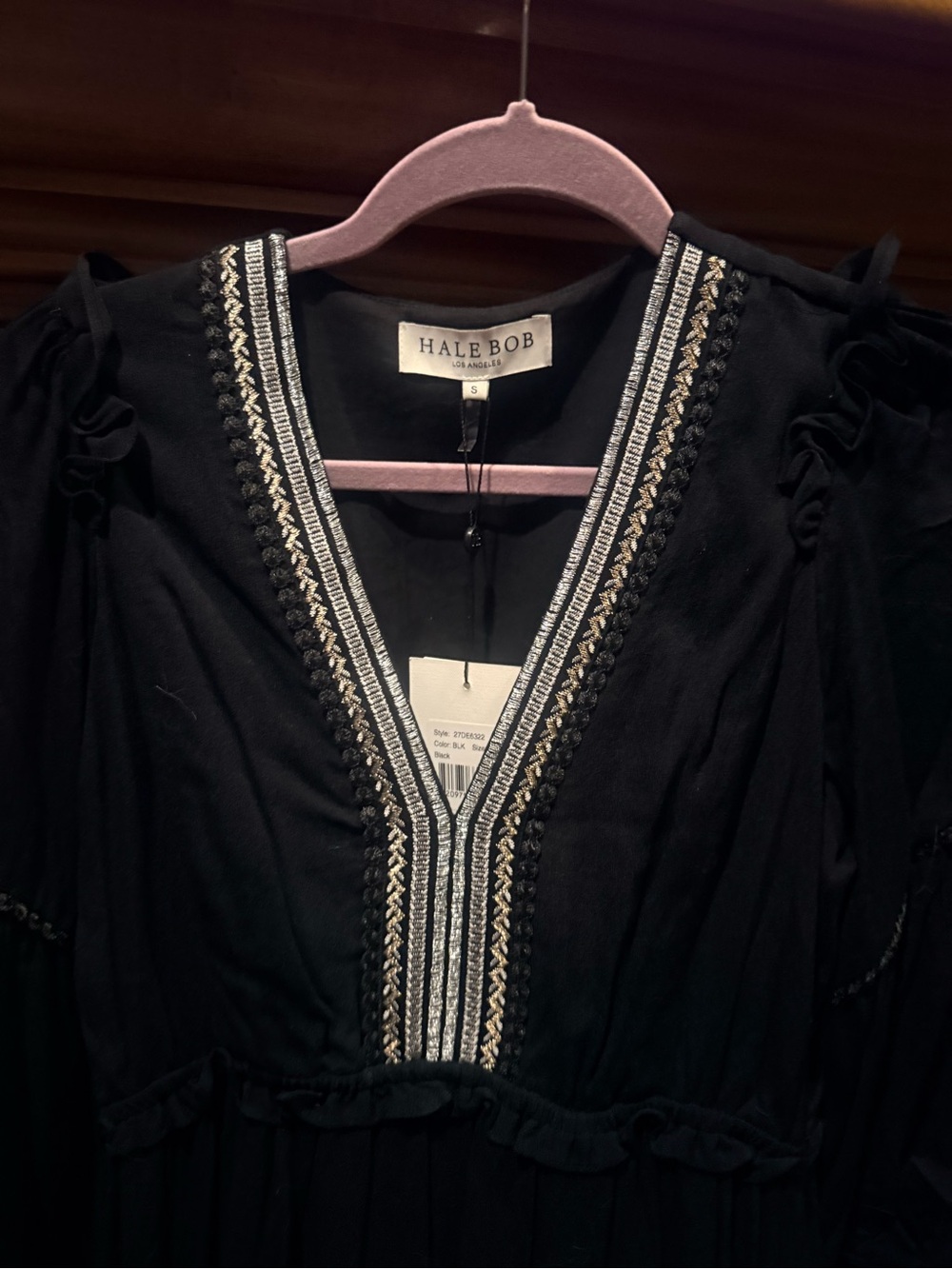 Beautiful black embroidered maxi dress - Picture 4 of 8